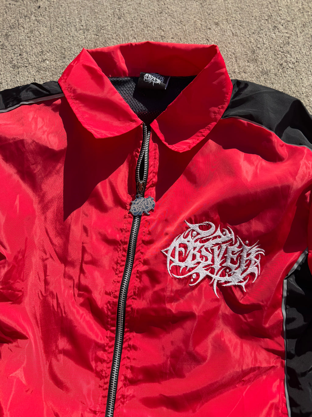Red Windbreaker Short Set
