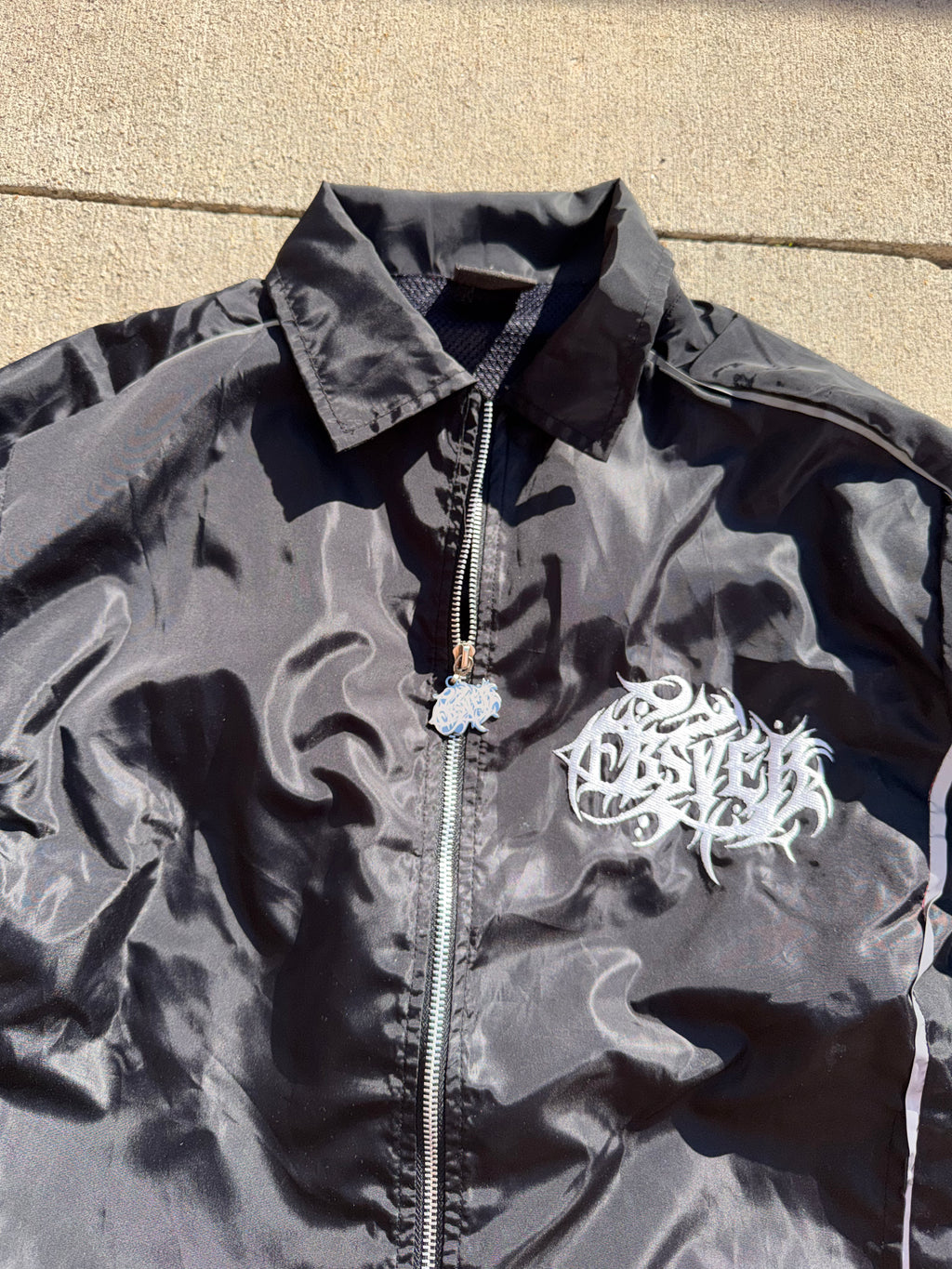 Black Windbreaker Short Set