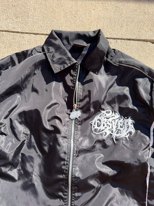 Black Windbreaker Short Set